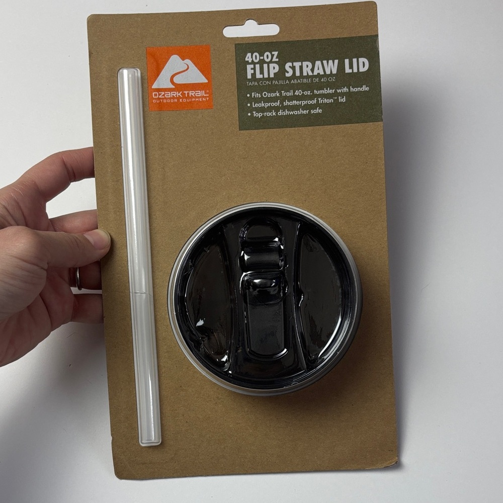 Ozark Trail black Flip Straw Lid with Clear Straw‎ for 40oz tumbler